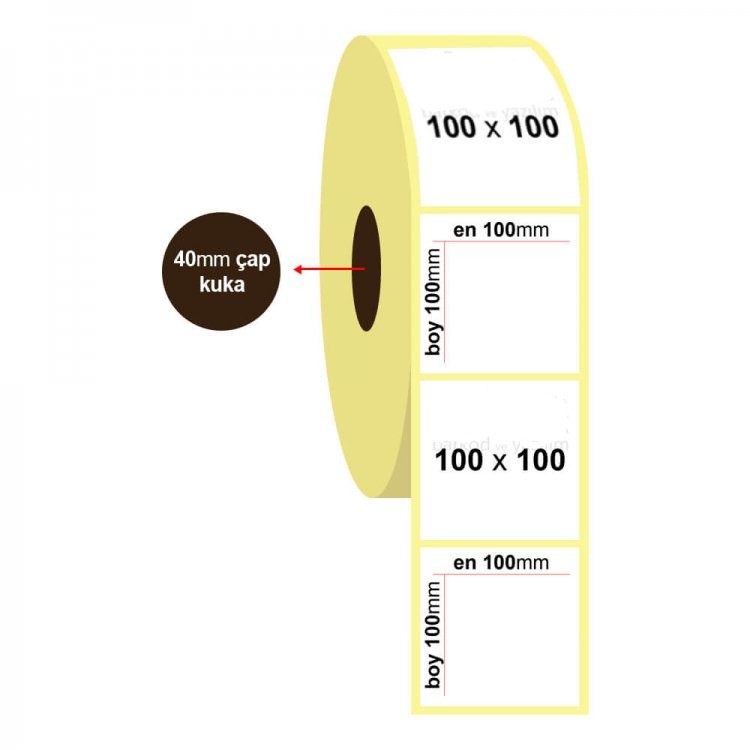 100mm x 100mm Termal Etiket (500 Sarım) (1 koli 50 adet)