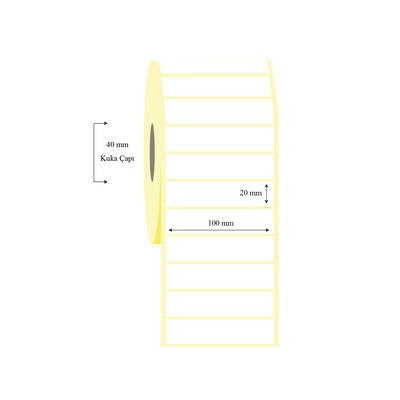 100mm x 20mm Tekli Termal Etiket