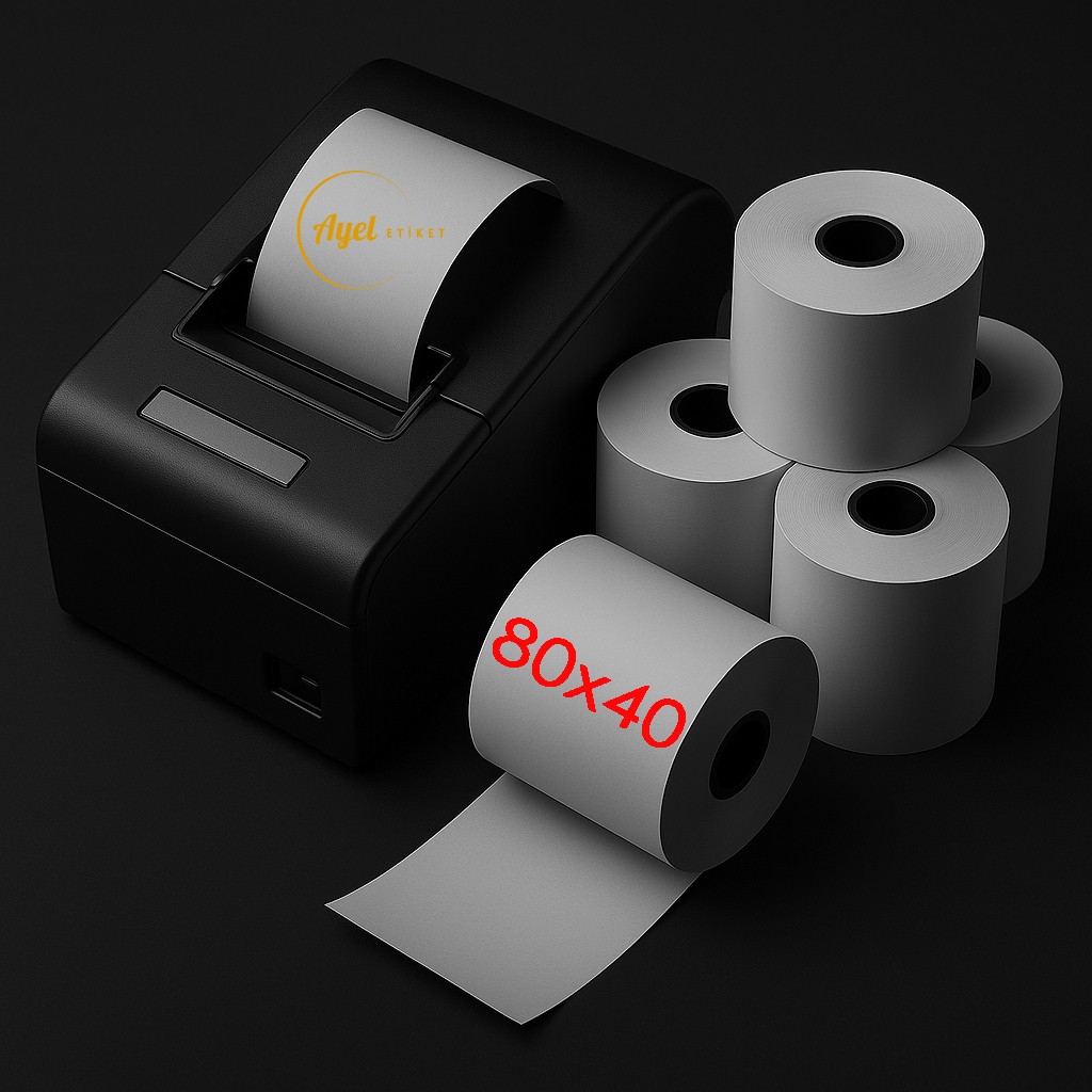 Termal Kağıt Pos Rulosu 80 mm x 40 mt ( 1 koli / 10'lu paket / 240 adet )